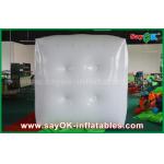 Advertising White Green Inflatable Balloon / Cube Helium Balloon With Logo Print