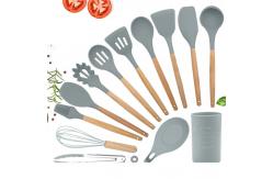 China 13Pcs Non Stick Silicone Spatula Set With Wooden Handle supplier