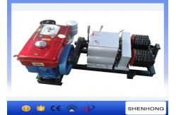 China Diesel Engine Pole Setting Double Capstan Winch 5 Ton 230mm Bottom Diameter supplier
