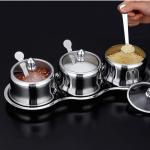 Seasoning Condiment Stainless Steel Spice Jars Canisters Set