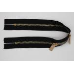 Gold Metal Teeth Double Ended Zips For Coats , Jackets Heavy Duty 2 Way Zippers for sale