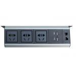 Universal Under Desk Power Strip Outlet With 2*USB Charger / 1*LAN for sale