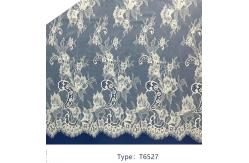 China Nylon Mesh Eyelet White Chantilly Eyelash Lace Fabric For Bridal supplier