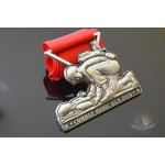 Custom 3D Race Running Awards With 864*38mm Red Ribbon Personalized