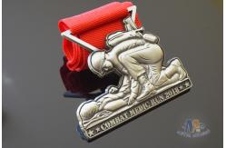 China Custom 3D Race Running Awards With 864*38mm Red Ribbon Personalized supplier