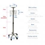 Mobile Cart and Table for Patient Monitor Hospital Trolley OEM Service