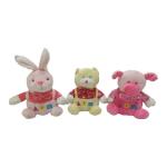 0.2M 7.87in Stuffed Bunny With Long Ears Pig Cartoon Cat Plush Toy With Bell for sale