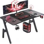 Ergonomically Designed Gaming Desk With 1.2cm Particle Board And Carbon Fiber Covering Featuring Cup And Headset Holders for sale