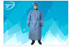 China CPE Yellow Disposable Coveralls Waterproof Disposable Gown With Knitted Cuff supplier