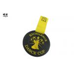 Dance Cup Personalized Custom Award Medals Black Finishing Yellow Ribbon for sale