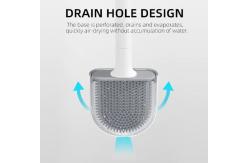 China Removable Handle Toilet Brush And Holder Set TPR For Bathroom Mounted supplier
