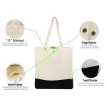 15oz Snap Button X Stitched Canvas Cotton Tote Bag for sale