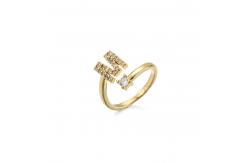 China Trendy gold plated letter ring supplier
