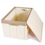 Beige Camping Collapsible Plastic Tote 10kg Plastic Car Boot Organiser for sale