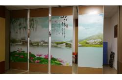 China Conference Room Sliding Wall Partition Melamine Surface Ceiling Track Roller supplier
