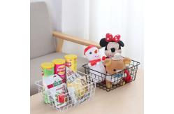 China Wire Storage Baskets Metal Wire Baskets Pantry Organization with Handles supplier
