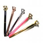 Retarctable Stainless Steel Ballpoint Pen , Laser Logo Diamond Gel Pen for sale