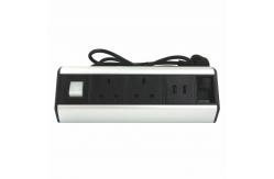 China Desktop Rack Mount Power Strip , Desk Mounted Power Sockets Electroplate Surface Treated supplier
