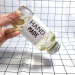 Clear / Frosted Tough Glass Beverage Bottle Reusable Tight Seal Eco Friendly