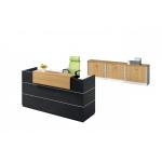 Black Wood Office Reception Table , Modern Reception Furniture Customized
