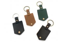 China Mini Stand Portable Photo Frame Keychain With Leather Cover Photo Keyring supplier