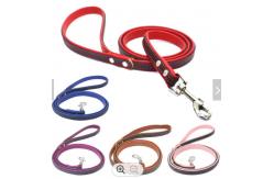 China Adjustable PU Leather Dog Collars Custom Pet Collar Leash supplier