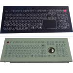Flat scrachproof industrial membrane keyboard with trackball and functional keys