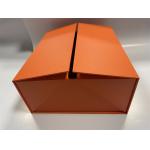 Orange Collapsible Paper Box CMYK Rectangular Cardboard Box With Lid for sale