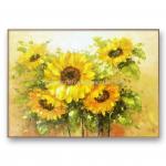 Palette Knife Sunflower Oil Paintings Floral Wall Art Paintings For Bedroom for sale