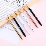 Fashion Polka Dot Twist Metal Ballpoint Pen Shining Big Diamond Spot Ball Pen 1.0mm for sale