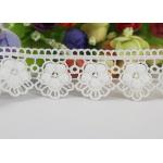 Water Soluble Chemical Polyester lace ribbon trim For Gilr Dress Vintage Off White for sale
