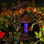 Solar Powered Led Light Pest Bug Zapper Insect Mosquito Killer Lamp Garden Lawn for sale