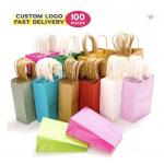 Recyclable Paper Bag Packaging Brown Black Custom Kraft Shopping Paper Bags With Handle for sale