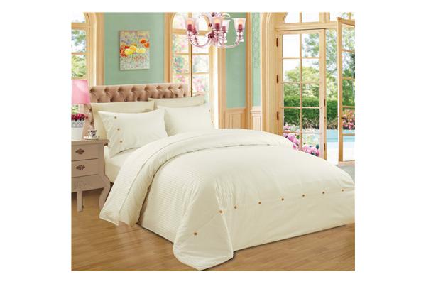 Polyester Cotton Sateen Stripe Duvet Cover Bedding Set 4pcs Home and Hotel Use