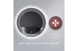 China Luxury Silver Lenses Touch Screen Wall Mirror With LED Lights And Defogger supplier
