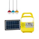 Painted Matte Portable Solar Home Lighting System 5W 3PCS LED Bulb With Solar Panel for sale
