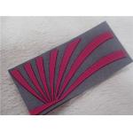 Red 3D Rubber Patches For Garment Soft Gray Microfiber With Injection Silicone Logo for sale