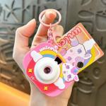 Cartoon Plastic Mini Toy Camera Keychain Promotion Gifts Custom Flashlight Keychain for sale