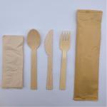 Disposable Bamboo Knife And Fork Spoon Set Degradable Induividual Cutlery Set for sale