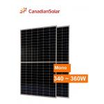 144 Cells Mono 350w White Backsheet Canadian Solar Panel for sale