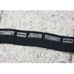 2cm Black Elastic Webbing Straps Printed With White Cut Out Letters Logo