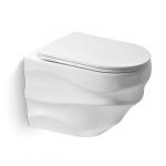 White Ceramic Sanitary Ware One Piece Toilet Wall Hung Back To Wall Rimless for sale
