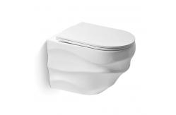 China White Ceramic Sanitary Ware One Piece Toilet Wall Hung Back To Wall Rimless supplier
