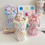 Plush and Beautiful Dopamine Dot Fabric Finished Bouquet Soap Rose Flower Valentine's Day Gift for Girlfriend for sale