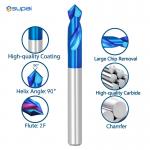 Center Drill Bit For Metal 90 Degree CNC Machine Router Bit Nano Blue Coated for sale