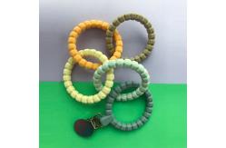 China Eco Friendly Silicone Baby Teether Ring Shape Soft Teething Chew Beads supplier