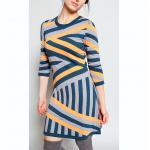 Intarsia Striped Sweater Dress 30 Extrafine Merino Wool 35 Viscose 35 Nylon Material for sale