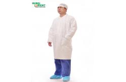 China CE Breathable Tyvek Disposable Lab Coats With Elastic Wrist supplier