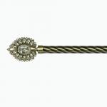 28MM Diamond Peacock shape Finial Anti-Brass color 6M Curtain Pole With Single Bracket Bedroom Decor for sale