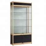 Plexi Glass Display Racks For Cosmetics Wooden Cabinet Floor Store Shelves With Lock for sale